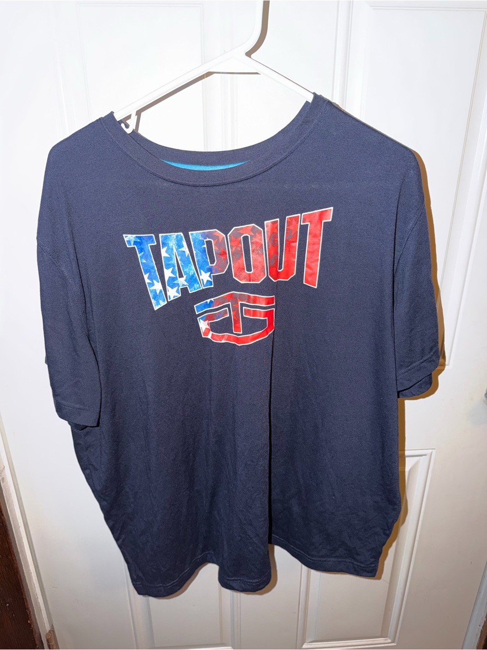 Tapout Men's Blue Logo Graphic T-Shirt Cotton/Poly Knit Crew Neck XL